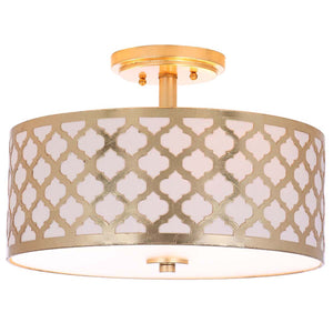 Safavieh Kora Quatrefoil 3 Light 15 Inch Dia Flush Mount , FLU4000
