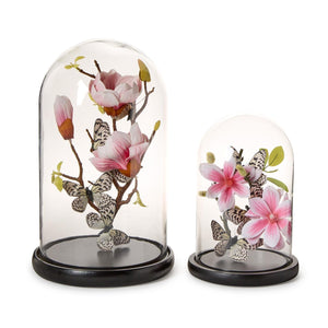 Tozai Home Set of 2 Flora and Fauna Butterflies in Round Dome - FNG008-S2
