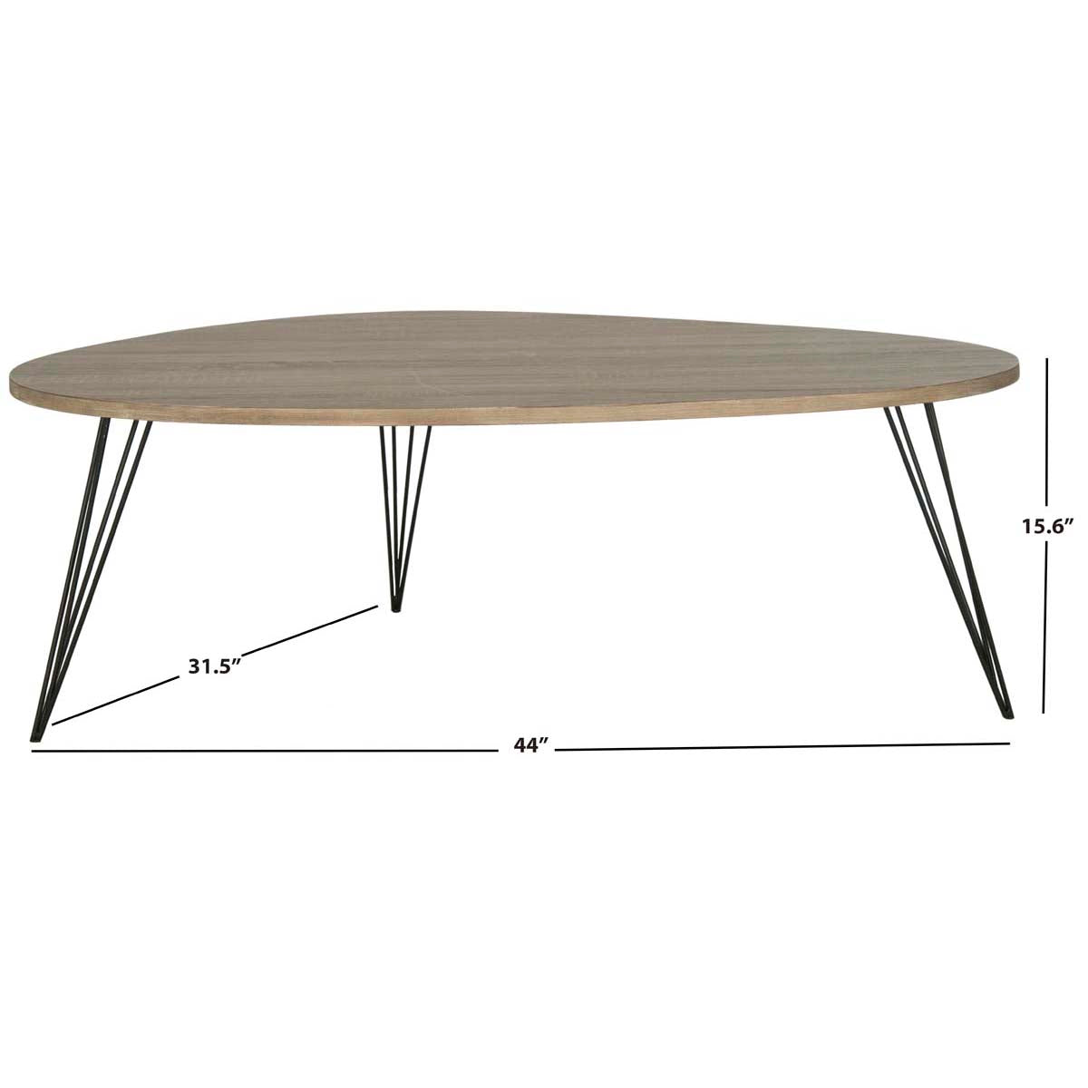 Safavieh Wynton Retro Mid Century Coffee Table , FOX4215 - Oak/Black