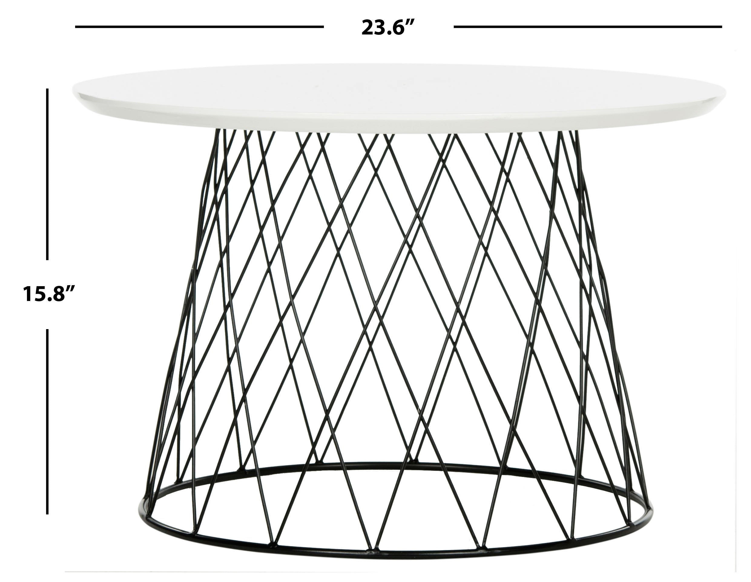 Safavieh Roper Retro Mid Century End Table, FOX4245 - Lacquer White