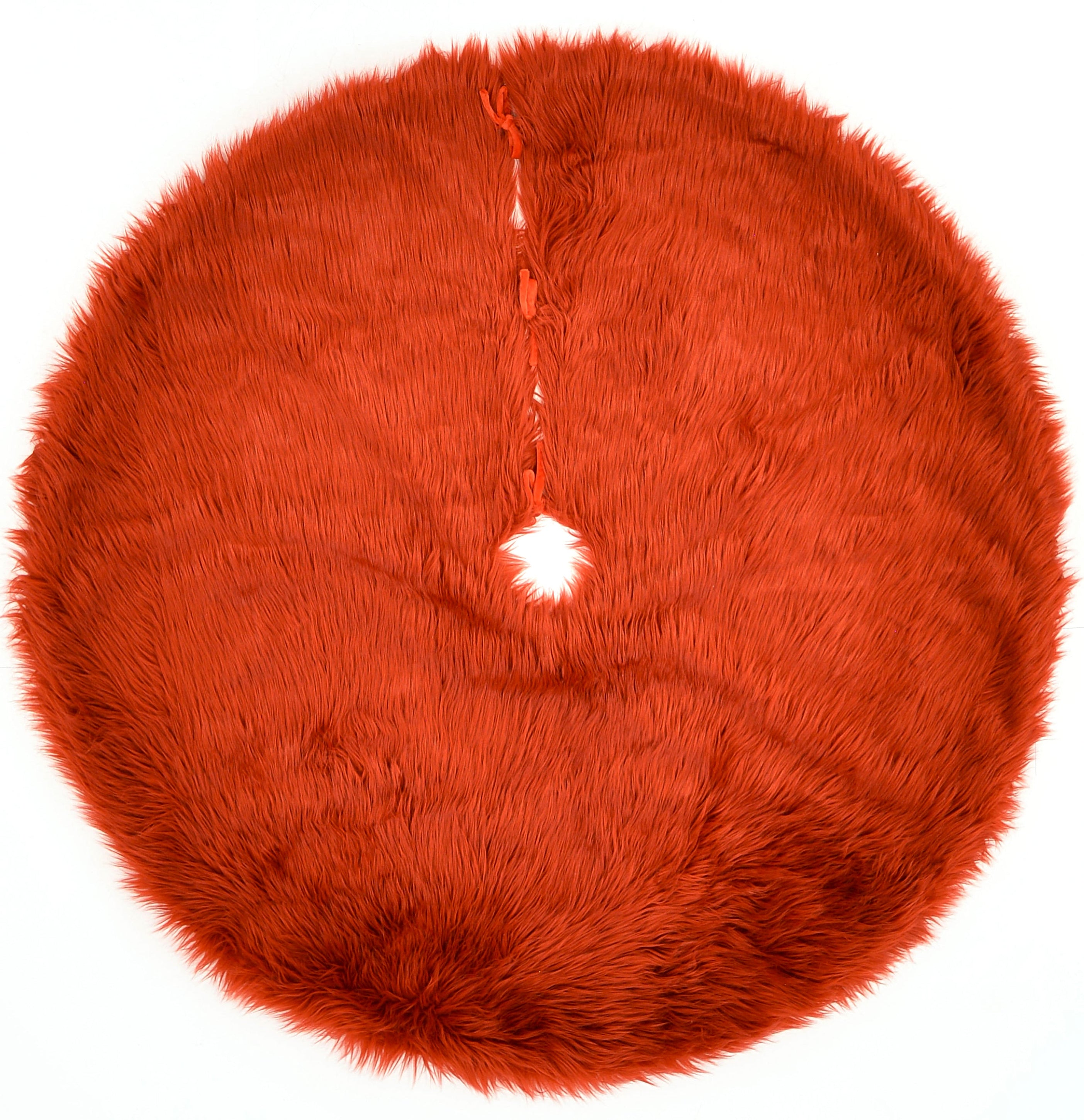 Momeni Rug Furry Tree Skirt Collection | Red - FTREEFTS-1RED500R