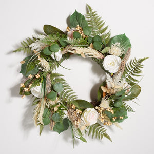 Safavieh Faux 28 Rose & Fern Wreath , FXP1023