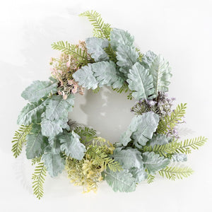 Safavieh Faux 21 Chrysanthemum & Dusty Miller Wreath , FXP1036