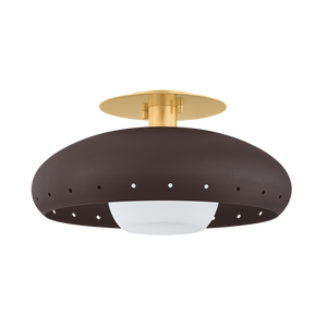 Mitzi Lighting Kimber Flush Mount - Aged Brass/Textured Bronze W/Hi-Light - H1015501-VGL/TBZH