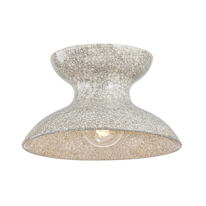 Mitzi Lighting Carina Flush Mount - Aged Brass/Ceramic Belgian Crackle - H1074501-AGB/CBC