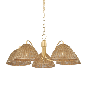 Mitzi Lighting Katniss Chandelier - 5 Light - Aged Brass - H1081805-AGB