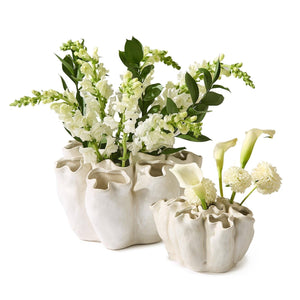 Tozai Home Banyan Set of 2 White Ceramic Vase - HCH119-S2
