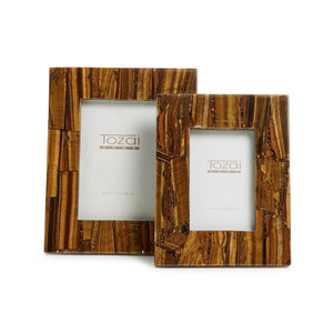 Two's Company Tiger Eye Set of 2 Photo Frame in Gift Box