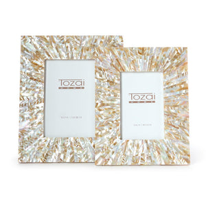 Two's Company Set of 2 Natural MOP Photo Frame