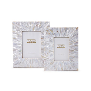 Two's Company Starburst Set of 2 Mother of Pearl Photo Frame