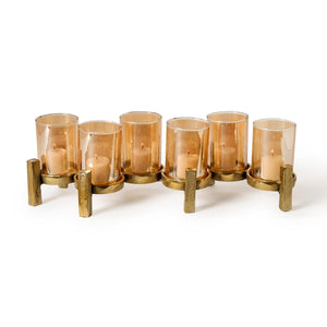 Tozai Home Set of 6 Luster Amber Candle Decorative Centerpiece for FlowerSet of Candles - HIT936