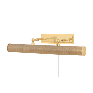 Mitzi Lighting Holly Picture Light - 24.25"W - Aged Brass/Grasscloth - HL263203-AGB/GC