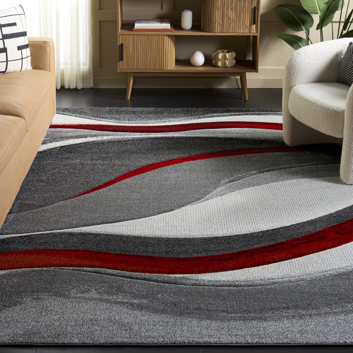 GREY / RED