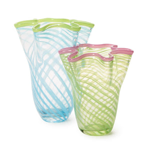 Tozai Home Rialto, Set of 2 Swirl Flare Vase - HTY003-S2
