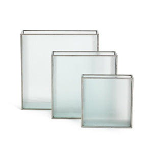 Two's Company S3 Frosted Windows Square Vase