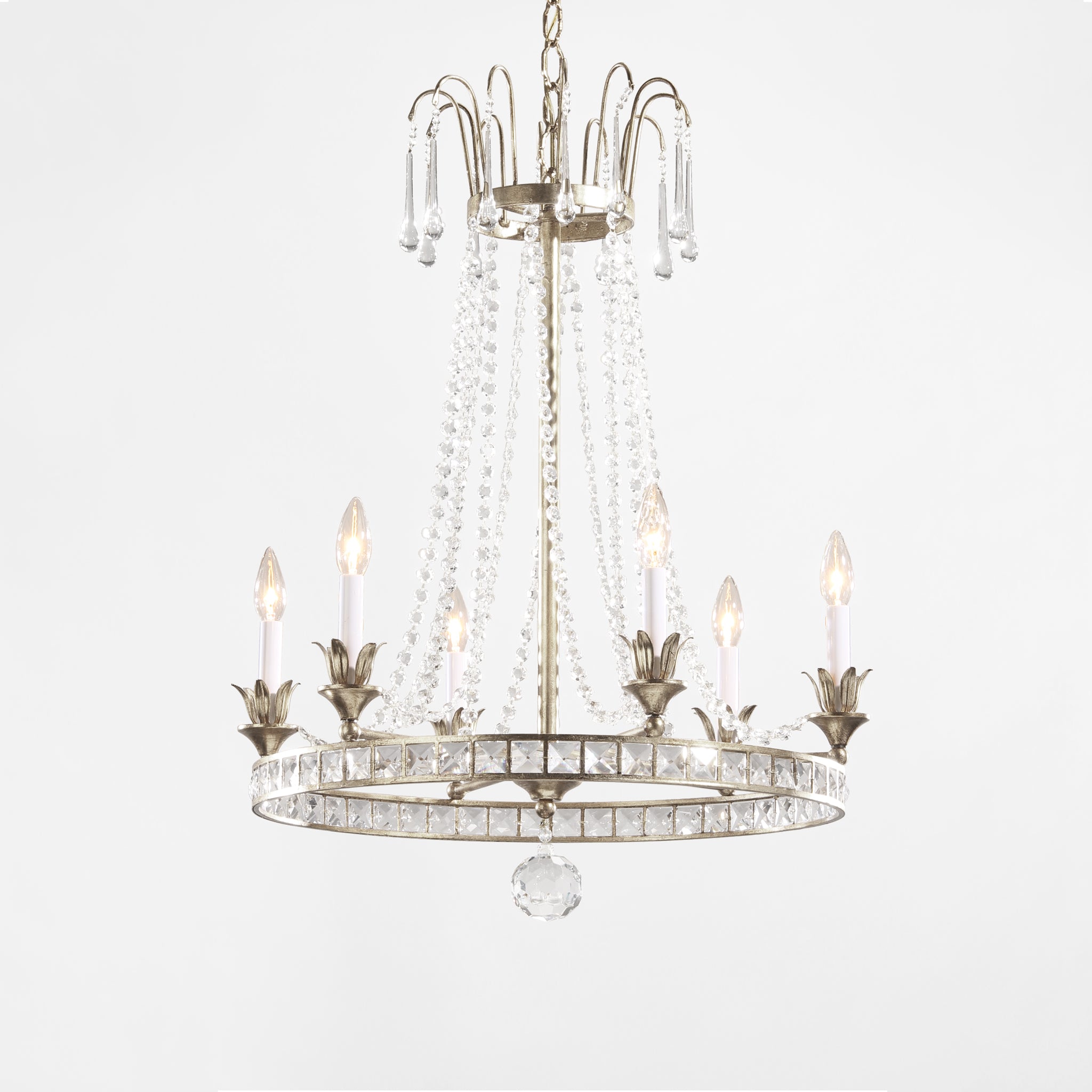 Decorative Crafts Ithaca Silver Chandelier