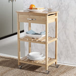 Safavieh Corteau Kitchen Cart, KCH1900 - Natural 