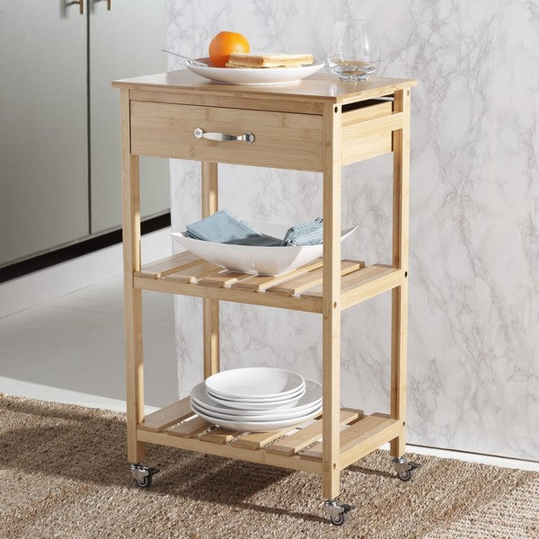 Safavieh Corteau Kitchen Cart, KCH1900 - Natural 