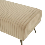 Safavieh Couture Salome Upholstered Bench - Light Brown / Antique Brass