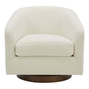 Moe's Home Collection - Oscy Swivel Chair Vegan Shearling White - KQ-1015-24-USA