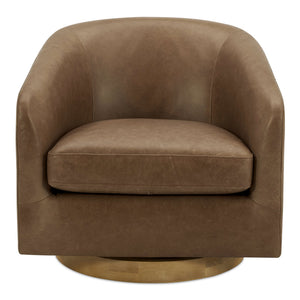 Moe's Home Collection - Oscy Leather Swivel Chair Tan - KQ-1015-40-USA