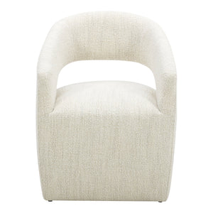 Moe's Home Collection - Barrow Rolling Dining Chair Performance Fabric White Mist - KQ-1024-18-USA