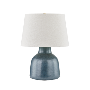 Hudson Valley Lighting Ridgefield Table Lamp-Aged Brass/Ceramic Textured Navy