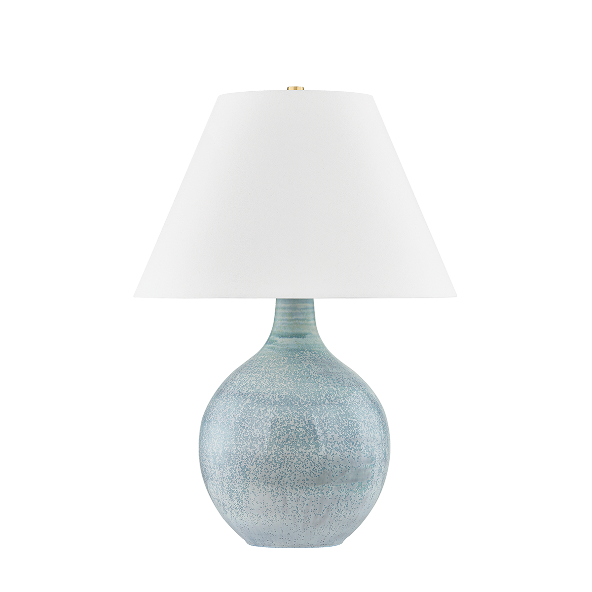Hudson Valley Lighting Kearny Table Lamp-Aged Brass/Ceramic Reactive Seaglass
