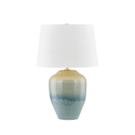 Hudson Valley Lighting Montville Table Lamp-Aged Brass/Ceramic Crackle Emerald Tide