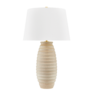 Hudson Valley Lighting Haddam Table Lamp-Aged Brass/Ceramic Textured Fawn