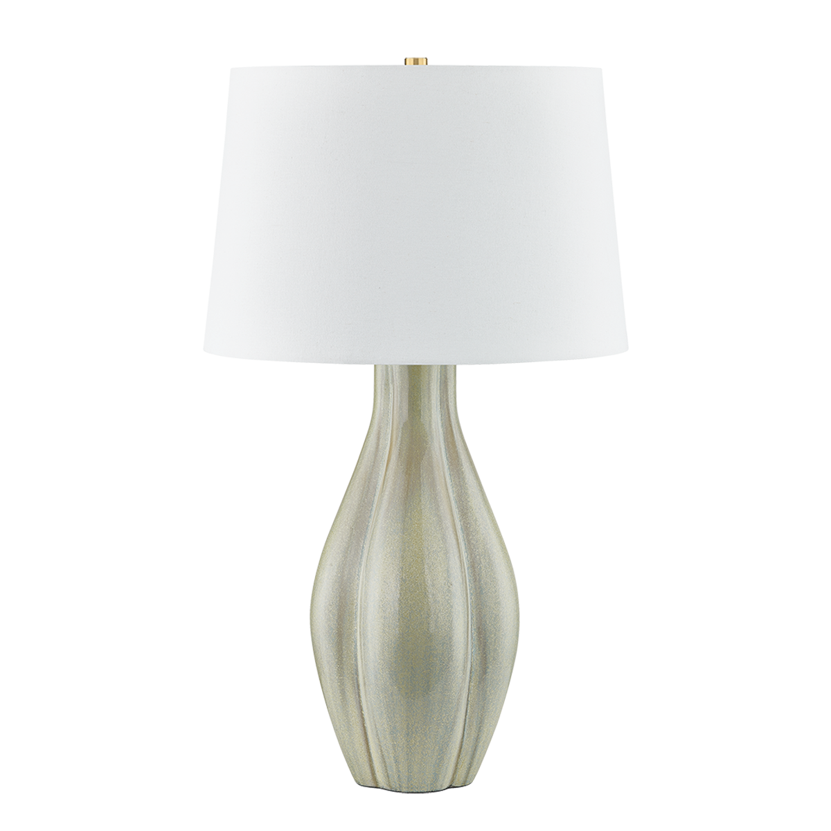 Hudson Valley Lighting Galloway Table Lamp-Aged Brass/Ceramic Coastal Green