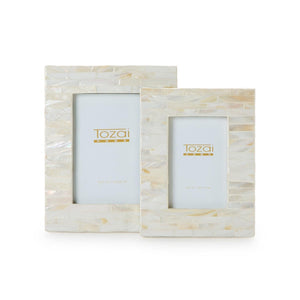 Tozai Home Set of 2 Opalescent Mother of Pearl Photo Frames - LAC133-S2