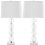 Safavieh Amanda 31 Inch H Crystal Glass Globe Lamp, LIT4006 - White / Clear