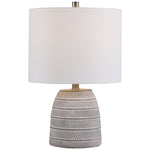 Home Decor Concrete Base Table Lamp - Accented With Brushed Nickel Plated Details
