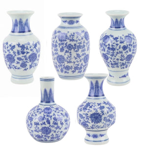 The Enchanted Home Set Of 5 Mini Soft Blue Bud Vases