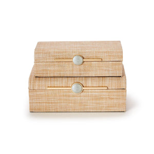 Tozai Home Set of 2 Natural Grass Boxes - MAC103-S2