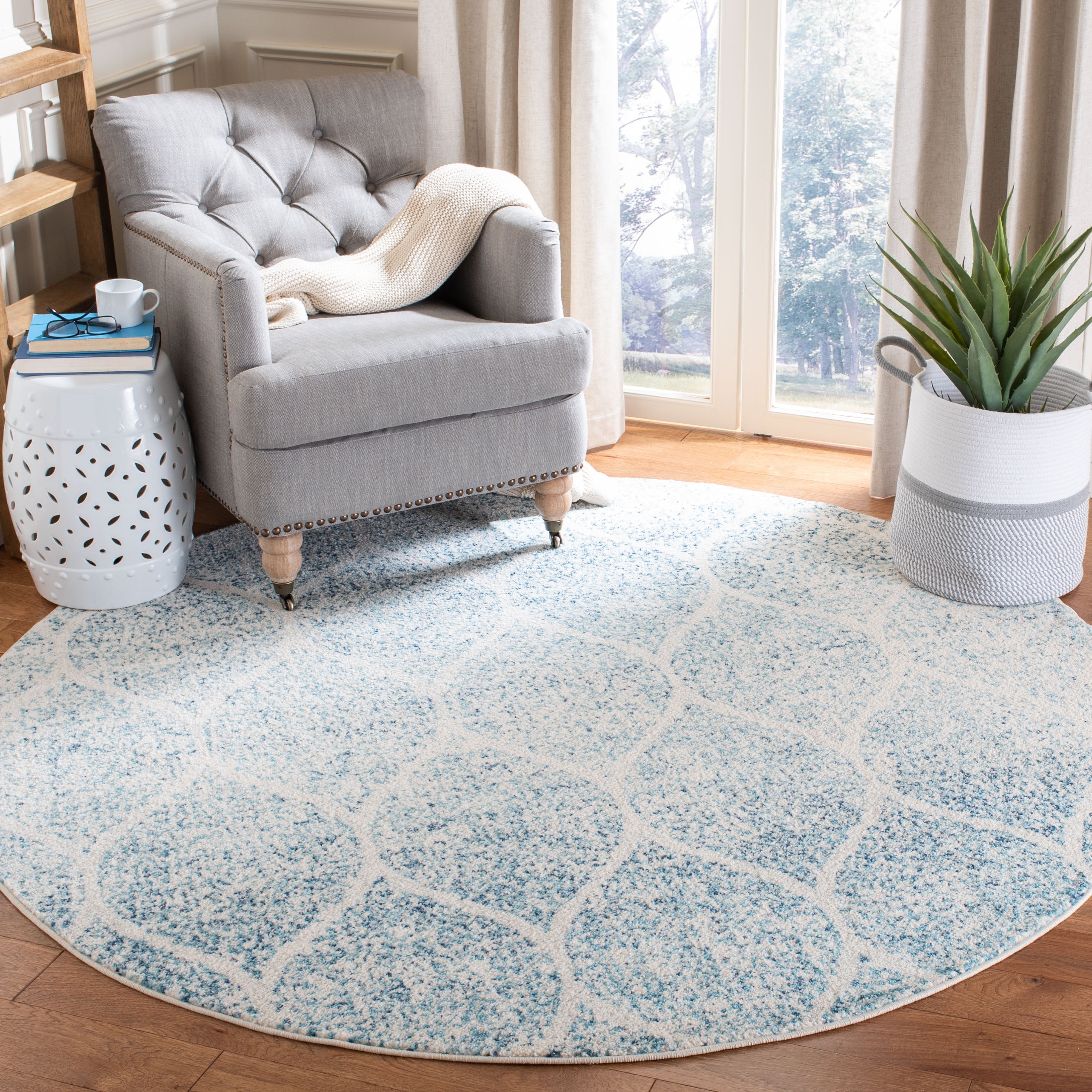 CREAM / TURQUOISE