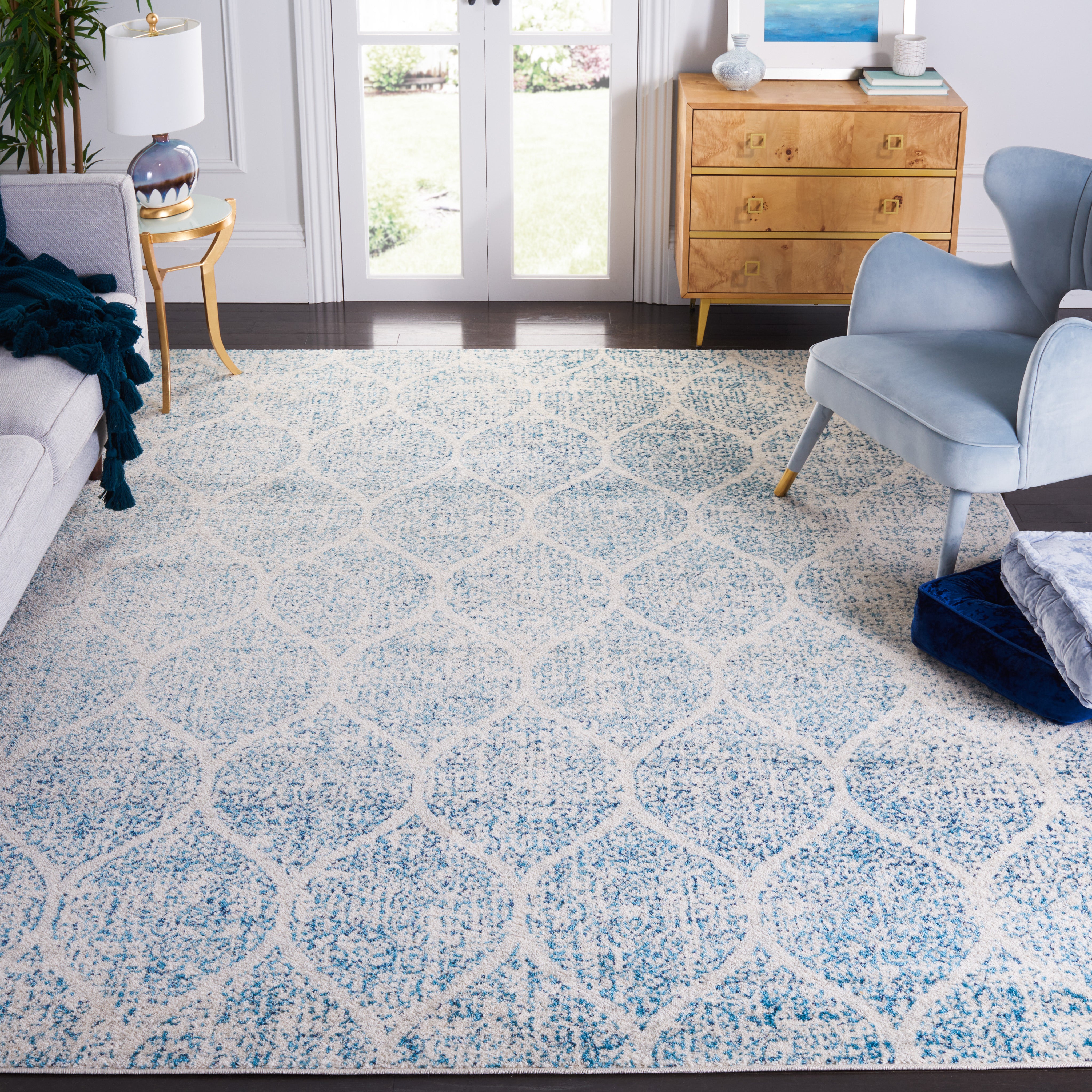 CREAM / TURQUOISE