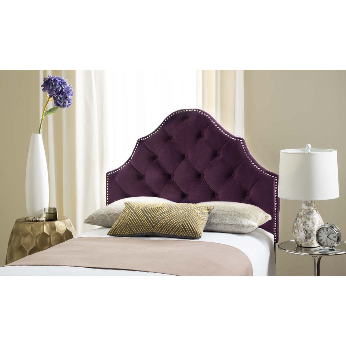 Safavieh Arebelle Headboard, MCR4035 - Aubergine