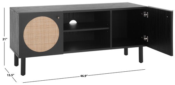 Safavieh Ophelia 2 Door 2 Shelf Media Stand, MED9615 - Black