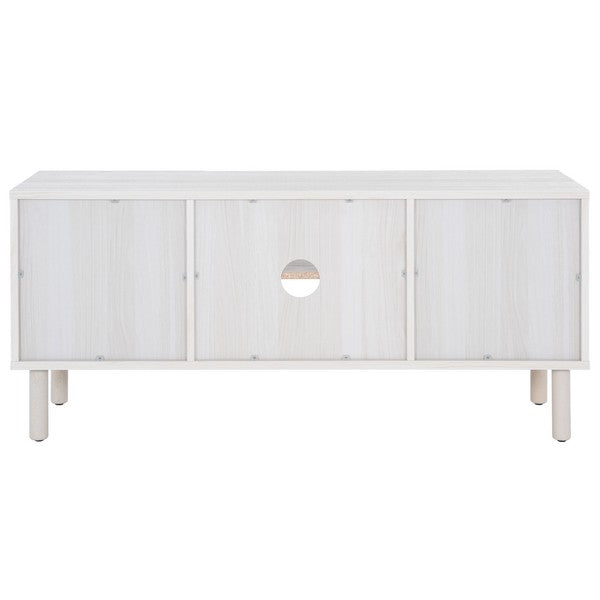 Safavieh Ophelia 2 Door 2 Shelf Media Stand, MED9615 - Bleached White / Natural Rattan