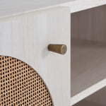 Safavieh Ophelia 2 Door 2 Shelf Media Stand, MED9615 - Bleached White / Natural Rattan