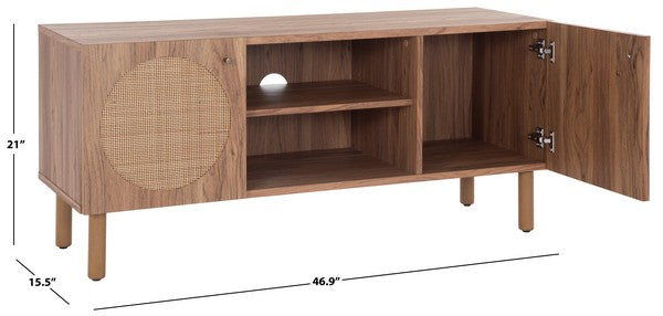 Safavieh Ophelia 2 Door 2 Shelf Media Stand, MED9615 - Oak 