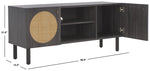 Safavieh Ophelia 2 Door 2 Shelf Media Stand, MED9615 - Distressed Black
