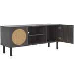 Safavieh Ophelia 2 Door 2 Shelf Media Stand, MED9615 - Distressed Black