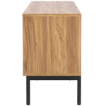 Safavieh Lylia 2 Drawer 2 Shelf Media Stand, MED9622 - Oak / Black Legs / Black Handle