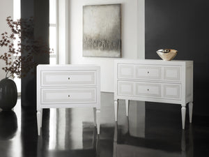 Modern History - Milan Bedside - White Linen with Grey Accent - MH1050F04