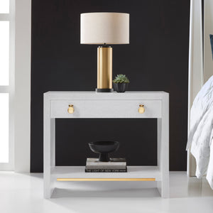 Modern History - Mirage Bedside Chest - White Lacewood - MH1084F02