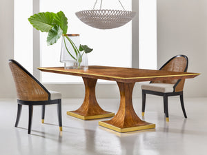 Modern History - Burl Oak Double Pedestal Dining Table - MH1198F01