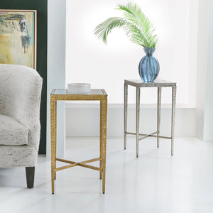 Modern History - Texture Square Spot Table - Ant. Brass - MH1204F03